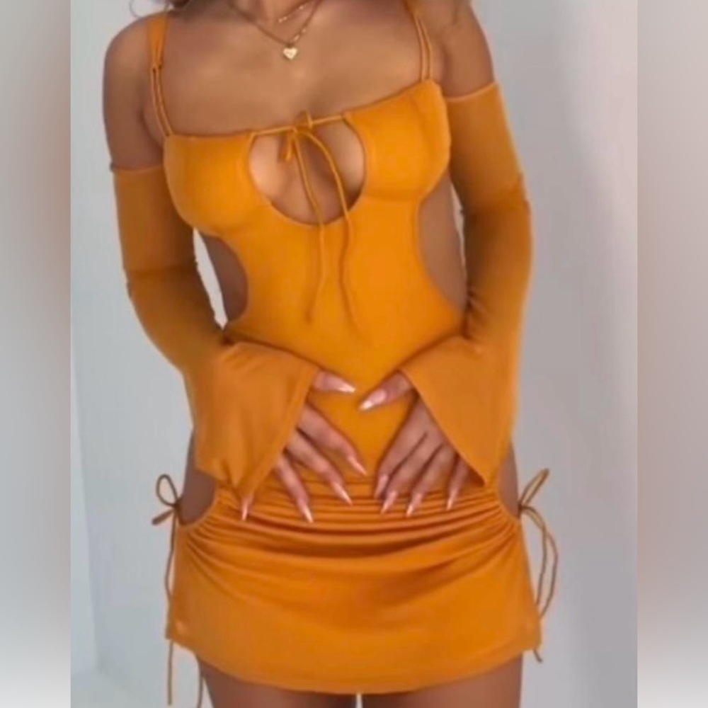 Orange Cut-Out Dress